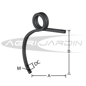 DOUBLE COIL TINE FOR CULTIVATOR 25X25MM Ø16MM