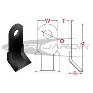 FLAIL MOWER BLADE M-21 HOLE Ø28MM